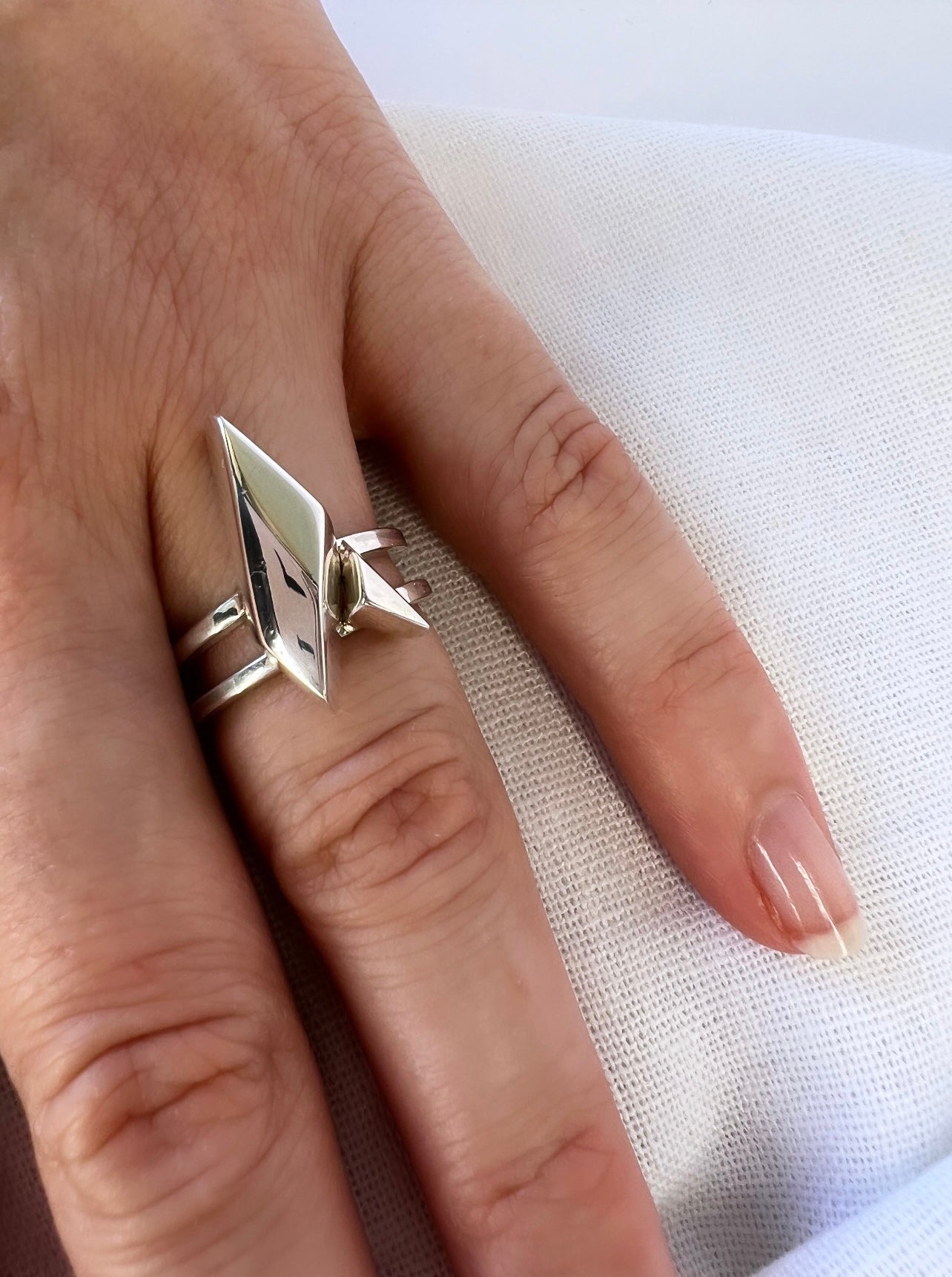 ASYMMETRY DUO 19 & 21 / Silver Stack Rings