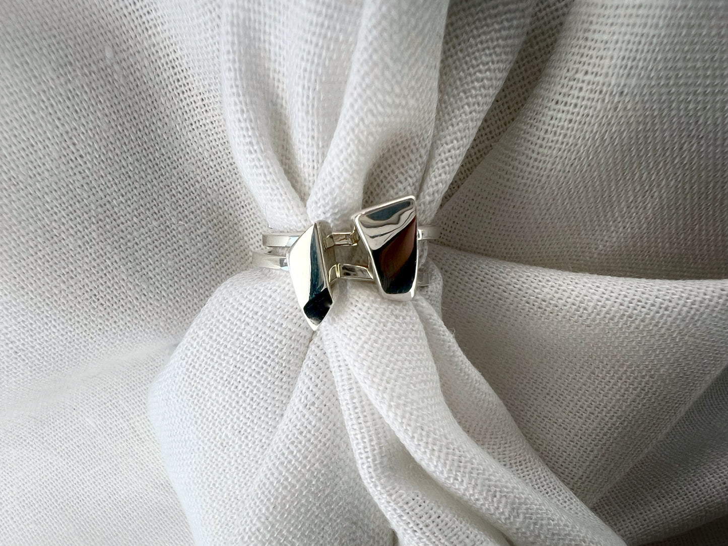 ASYMMETRY DUO 23 & 31 / Silver Stack Rings