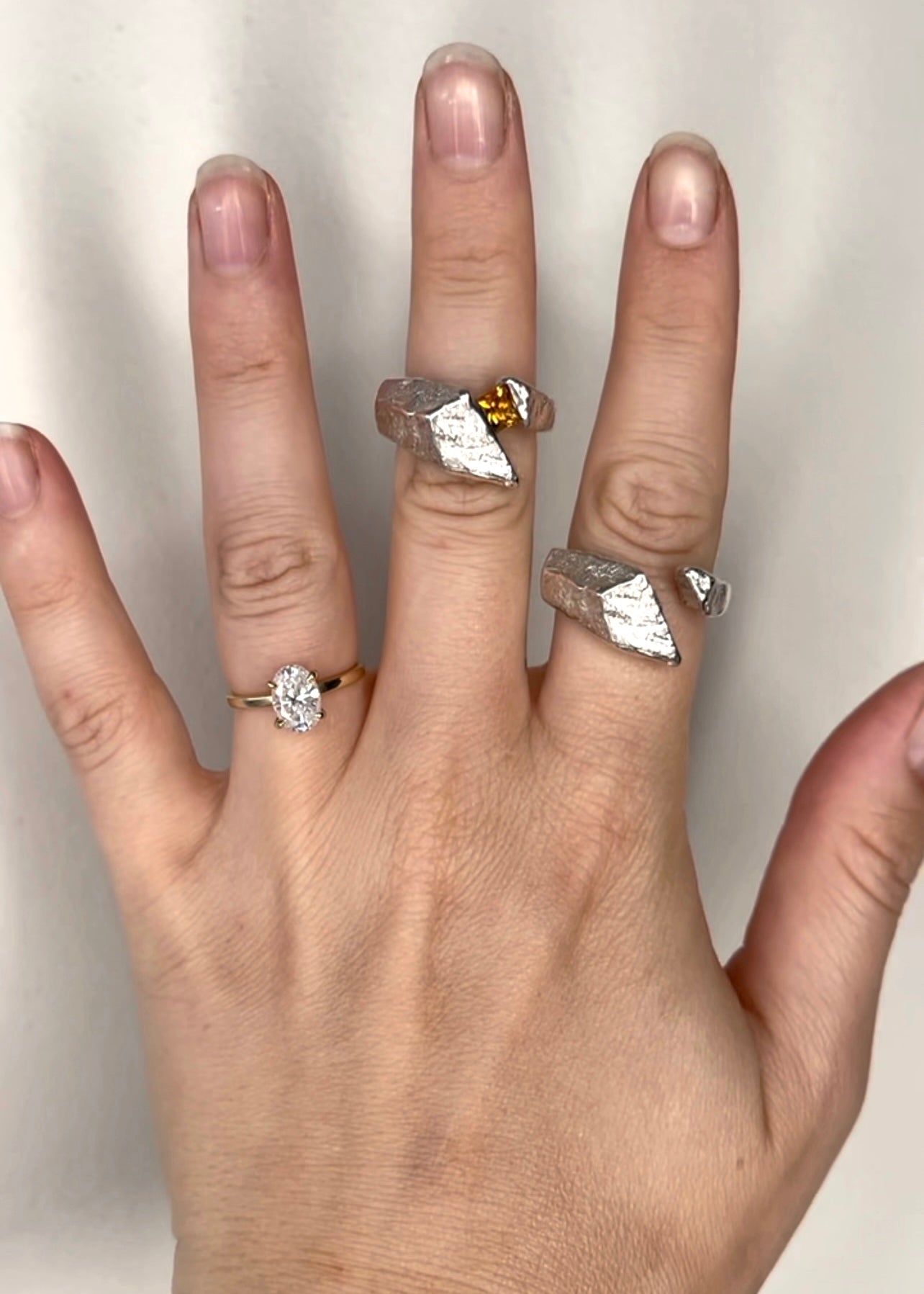 SWISS ALPS Citrine in a Cliff / Ring in Silver