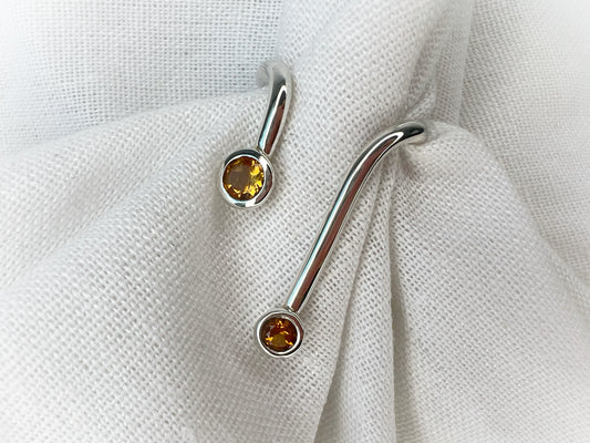 DUET 23  / Silver Ring with 2 Citrine