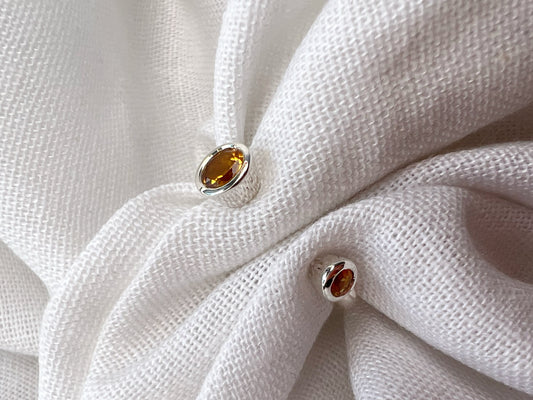 DUET 42  / Silver Ring with 2 Citrine