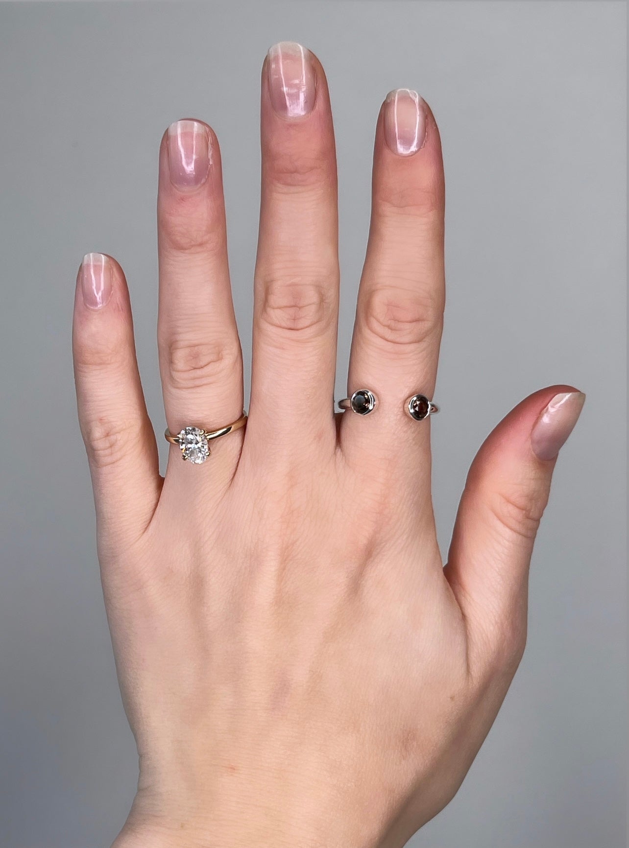 Ring | Silver & Smoky Quartz Gemstones | 